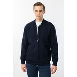 Lufian Erkek Hakim Yaka Çelik Örgü Triko Yün Ceket Desen - 2XL - Lacivert
