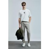 Lufian Erkek Helıx Modern Grafik T-Shirt 111020245 Kırık Beyaz