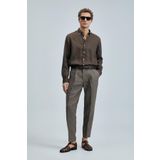 Lufian Erkek Pitaya Comfort Fit Keten Gömlek 111010630 Kahverengi