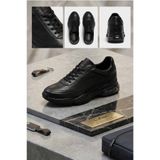 Lufian Erkek Siyah Deri Spor Ayakkabı - Comfort Taban Günlük Erkek Sneaker