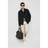 Lufian Erkek Siyah Layer Mont 111120080 Dik Yaka Uzun Kollu Cepli Regular Fit Tasarım - 56