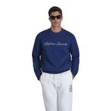 LUFİAN Erkek Slim Fit Bisiklet Yaka Sweatshirt, Saks Mavi, S Beden S
