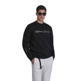 LUFİAN Erkek Slim Fit Sweatshirt, Bisiklet Yaka, Siyah, M Beden