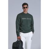 LUFİAN Erkek Slim Fit Sweatshirt, Bisiklet Yaka, Uzun Kol, Çimen Yeşili, XXL