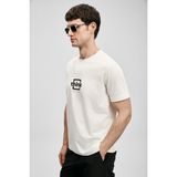 Lufian Erkek Thınk Modern Grafik T-Shirt 111020310 Kırık Beyaz - XL