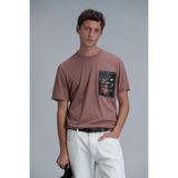 LUFIAN Exotic Modern Grafik T-Shirt, 2XL, 111020202, Tarçın, Erkek