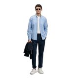Lufian Federico Erkek Basic Gömlek Regular Fit Mavi - 4XL