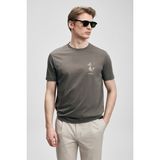 Lufian Finx Erkek Vizon Basic T-Shirt (111020313) - 4XL