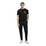 Lufian Finx Modern Grafik T-Shirt, Erkek, Siyah, L Beden