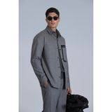 Lufian Hard Erkek Basic Gömlek Slim Fit Gri - XL