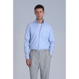 Lufian Jakob Erkek Basic Gömlek Slim Fit - XS - Mavi