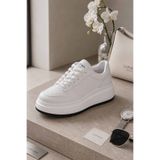 Lufian Kadın Beyaz Kalın Taban Sneaker Günlük Spor Ayakkabı Rahat Yürüyüş Ayakkabısı Casual Platform Sneaker LF-301