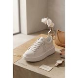 Lufian Kadın Beyaz Yüksek Platform Tabanlı Hafif ve Konforlu Casual Sneaker Spor Ayakkabı