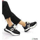 Lufıan Kadın Hakiki Deri Kalın Taban Mevsimlik Sneaker Spor Ayakkabı L5ZY/S30032 - Siyah