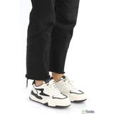 Lufian Kadın Hakiki Deri Mevsimlik Kalın Taban Sneaker Spor Ayakkabı 5KZ/S30051 - Krem - Siyah