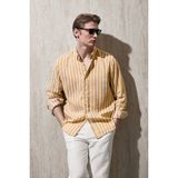 Lufian Kamer Erkek Basic Gömlek Regular Fit Sarı - XL
