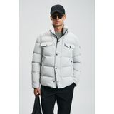 Lufian Kapitoneli Comfort Fit Dik Yaka Şişme Mont Erkek Mont 112120258 - 50 - Açık Gri