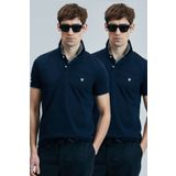 Lufian Logolu Pamuklu Comfort Fit Düğmeli Polo Yaka 2'li T Shirt Erkek T Shirt 111040206s2