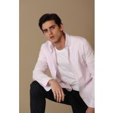 Lufian Lora Smart Comfort Slim Fit Pembe Erkek Gömlek