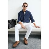 Lufian Lufıan Crom Erkek Regular Fit Pamuk Modal Karışımlı Basic Gömlek Lacivert - 2XL