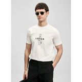 Lufian Lufıan Kırık Beyaz Erkek Slim Fit Logo Baskılı T-Shirt Sımbad - XL