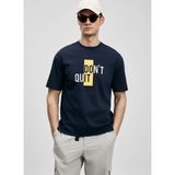 Lufian Lufıan Lacivert Erkek Slim Fit Baskılı T-Shirt Carl