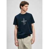 Lufian Lufıan Lacivert Erkek Slim Fit Logo Baskılı T-Shirt Sımbad