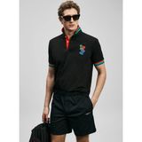 Lufian Lufıan Siyah Erkek Slim Fit Nakışlı Polo T-Shirt Fun