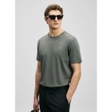 Lufian Lufıan Yeşil Erkek Slim Fit Logo Baskılı T-Shirt Bran - Koyu Yeşil