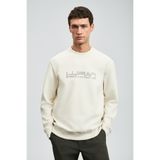Lufian Luther Erkek Sweatshirt Ekru