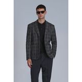 Lufian Mani Spor Erkek Blazer Ceket Slim Fit Koyu Gri - 48