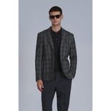 LUFIAN Mani Spor Erkek Blazer Ceket Slim Fit Koyu Gri,Koyu Gri 48