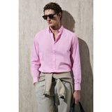 Lufian Marco Erkek Basic Gömlek Regular Fit Pembe - Pembe - XS
