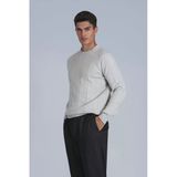 Lufian Minimalist Erkek Kazak - Oversize, Uzun Kol, Yuvarlak Yaka