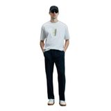 Lufian Omen Modern Grafik T-Shirt, Beyaz, S Beden, Erkek
