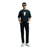 Lufian Omen Modern Grafik T-Shirt, L, 111020252, Siyah, Erkek