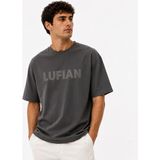 Lufian Oscar Modern Grafik Beyaz Erkek T-Shirt 111020280 - Antrasit - 2XL