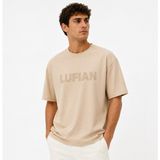 Lufian Oscar Modern Grafik Beyaz Erkek T-Shirt 111020280 - Bej - XS - S