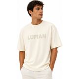 Lufian Oscar Modern Grafik Beyaz Erkek T-Shirt 111020280 - Ekru