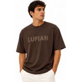 Lufian Oscar Modern Grafik Beyaz Erkek T-Shirt 111020280 - Kahverengi - XL