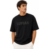 Lufian Oscar Modern Grafik Beyaz Erkek T-Shirt 111020280 - Siyah - XL
