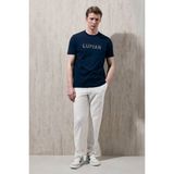 Lufian Oscar Modern Grafik Lacivert Erkek T-Shirt 111020280