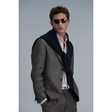 Lufian Petro Spor Erkek Blazer Ceket Slim Fit Kahverengi - 46