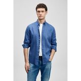 Lufian Pitaya Erkek Keten Gömlek Comfort Fit Saks Saks 111010654100240 Saks Mavisi