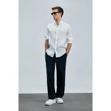 Lufian Pitaya Keten Gömlek Comfort Fit, M, 111010630, Beyaz, Erkek
