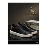 Lufian Ryan Erkek Siyah Beyaz Hakiki Deri Sneaker Ayakkabı