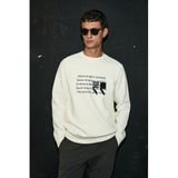 Lufian Shadow Erkek Sweatshirt, Kırık Beyaz, 3XL Beden