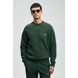 Lufian Sıgma Erkek Sweatshirt Çimen Yeşili Uzun Kol Standart Yaka Düz Desenli Rahat Kesim