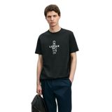 Lufian Simbad Modern Grafik T-Shirt Erkek T-Shirt, Siyah, S Beden