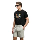 Lufian Sunny Modern Grafik T-Shirt, Erkek, Siyah, 2XL Beden
